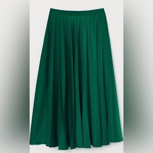 Pleated Satin Skirt